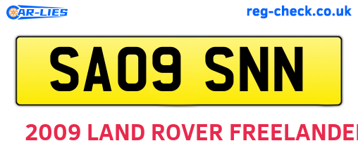 SA09SNN are the vehicle registration plates.