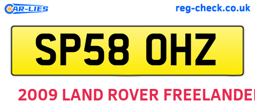 SP58OHZ are the vehicle registration plates.