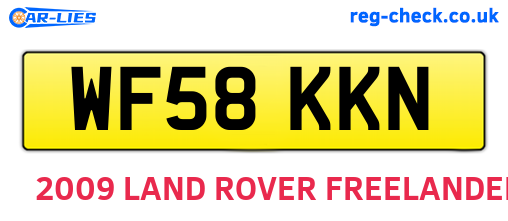 WF58KKN are the vehicle registration plates.