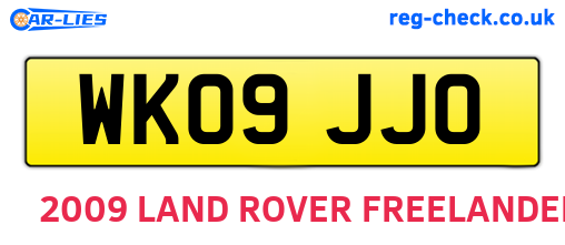WK09JJO are the vehicle registration plates.