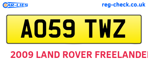 AO59TWZ are the vehicle registration plates.