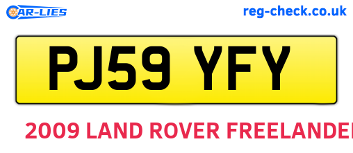 PJ59YFY are the vehicle registration plates.