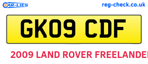 GK09CDF are the vehicle registration plates.
