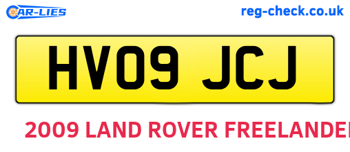 HV09JCJ are the vehicle registration plates.