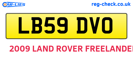 LB59DVO are the vehicle registration plates.