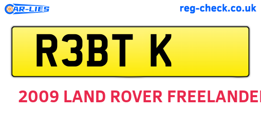 R3BTK are the vehicle registration plates.