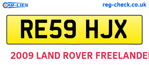 RE59HJX are the vehicle registration plates.