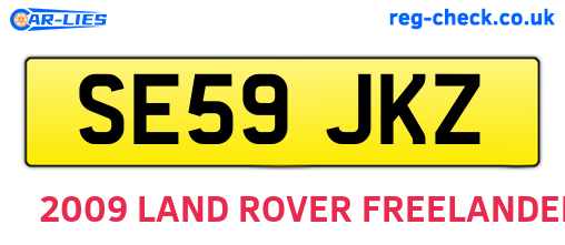 SE59JKZ are the vehicle registration plates.