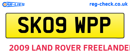 SK09WPP are the vehicle registration plates.