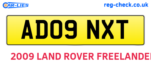 AD09NXT are the vehicle registration plates.