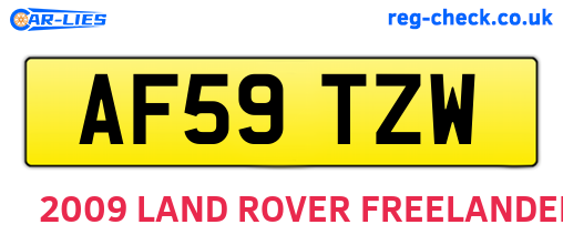 AF59TZW are the vehicle registration plates.