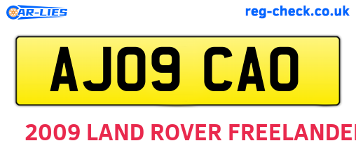 AJ09CAO are the vehicle registration plates.
