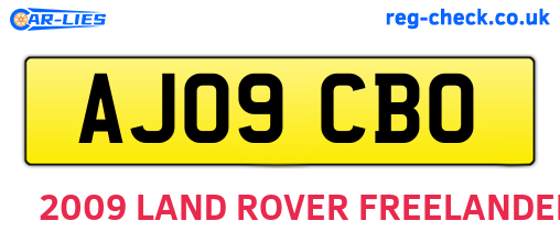 AJ09CBO are the vehicle registration plates.