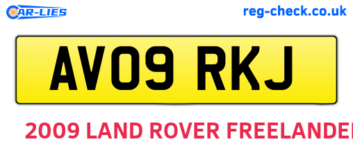 AV09RKJ are the vehicle registration plates.