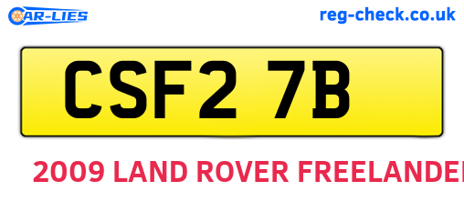 CSF27B are the vehicle registration plates.