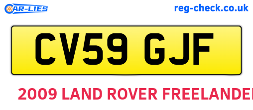 CV59GJF are the vehicle registration plates.