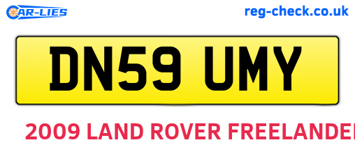 DN59UMY are the vehicle registration plates.