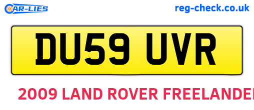 DU59UVR are the vehicle registration plates.