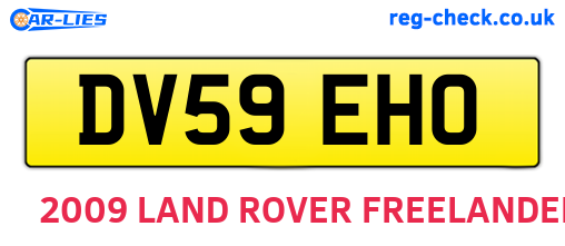 DV59EHO are the vehicle registration plates.