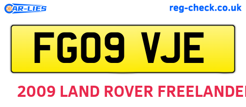 FG09VJE are the vehicle registration plates.
