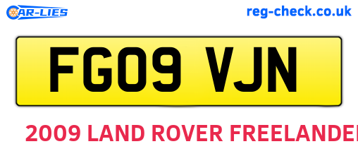 FG09VJN are the vehicle registration plates.
