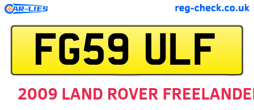 FG59ULF are the vehicle registration plates.