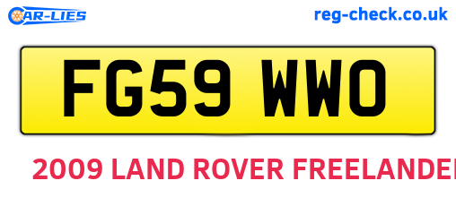 FG59WWO are the vehicle registration plates.