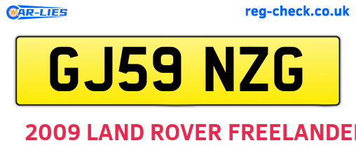 GJ59NZG are the vehicle registration plates.