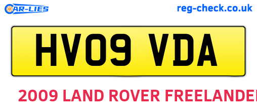 HV09VDA are the vehicle registration plates.