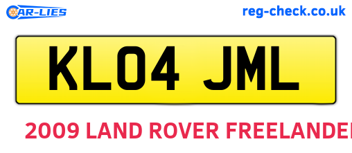 KL04JML are the vehicle registration plates.
