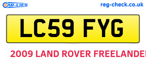 LC59FYG are the vehicle registration plates.