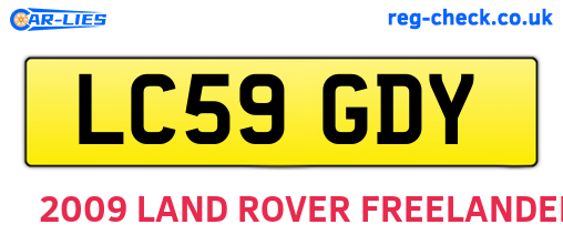 LC59GDY are the vehicle registration plates.