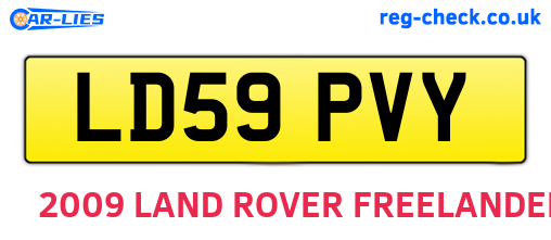 LD59PVY are the vehicle registration plates.