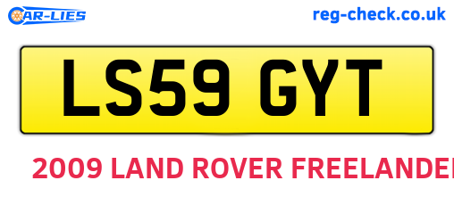 LS59GYT are the vehicle registration plates.