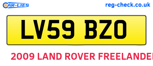 LV59BZO are the vehicle registration plates.