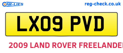 LX09PVD are the vehicle registration plates.
