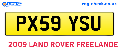 PX59YSU are the vehicle registration plates.