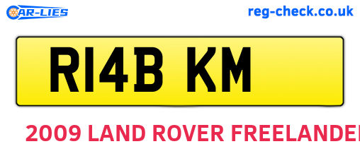 R14BKM are the vehicle registration plates.