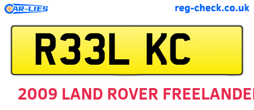 R33LKC are the vehicle registration plates.