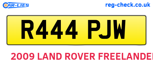 R444PJW are the vehicle registration plates.