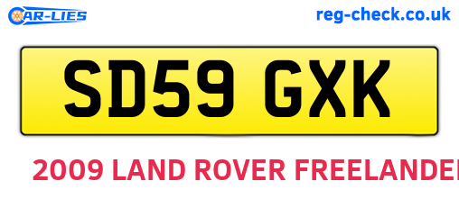 SD59GXK are the vehicle registration plates.