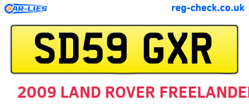SD59GXR are the vehicle registration plates.