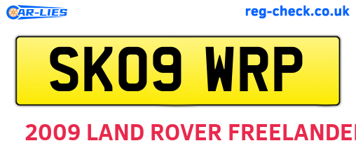SK09WRP are the vehicle registration plates.