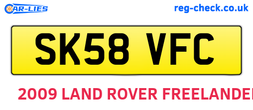 SK58VFC are the vehicle registration plates.