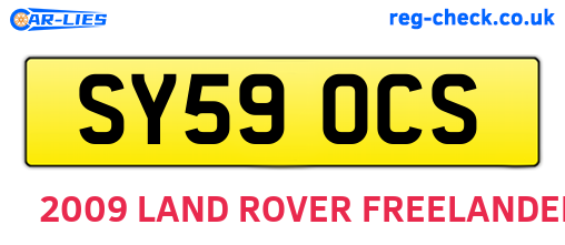 SY59OCS are the vehicle registration plates.
