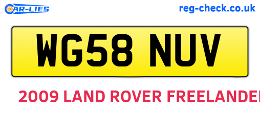 WG58NUV are the vehicle registration plates.