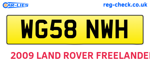 WG58NWH are the vehicle registration plates.