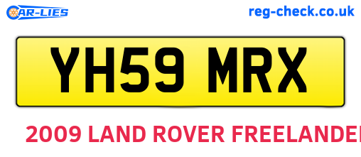 YH59MRX are the vehicle registration plates.