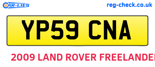 YP59CNA are the vehicle registration plates.