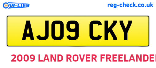 AJ09CKY are the vehicle registration plates.